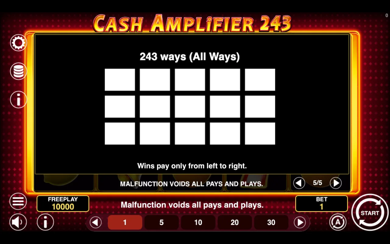 Game rules, page 5 — Cash Amplifier 243