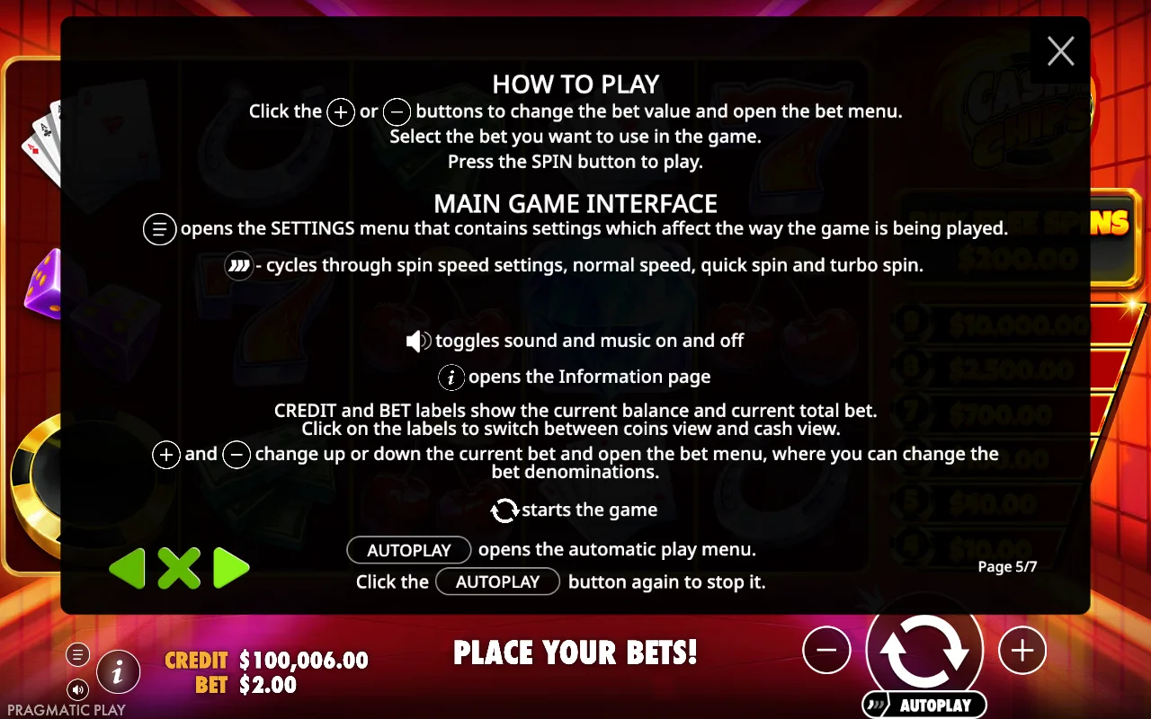 How to play — Cash Chips