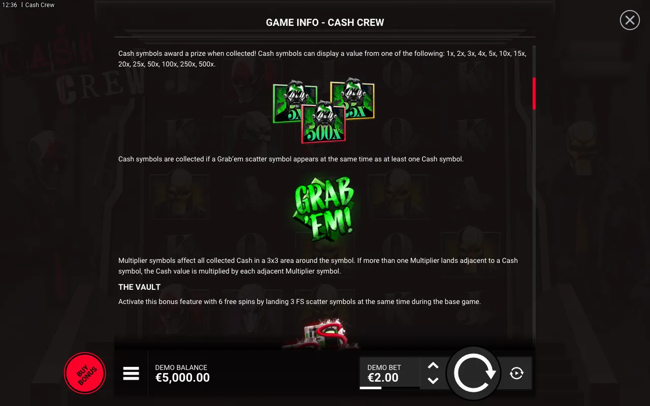 Game rules, page 2 — Cash Crew