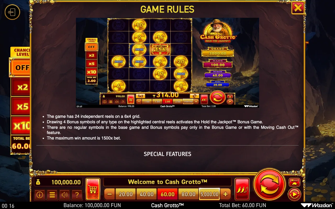 Game rules, page 10 — Cash Grotto