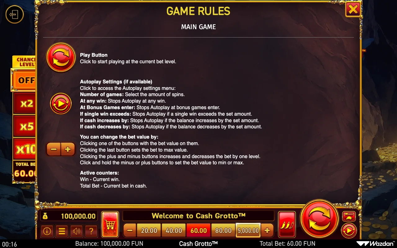 Game rules, page 13 — Cash Grotto