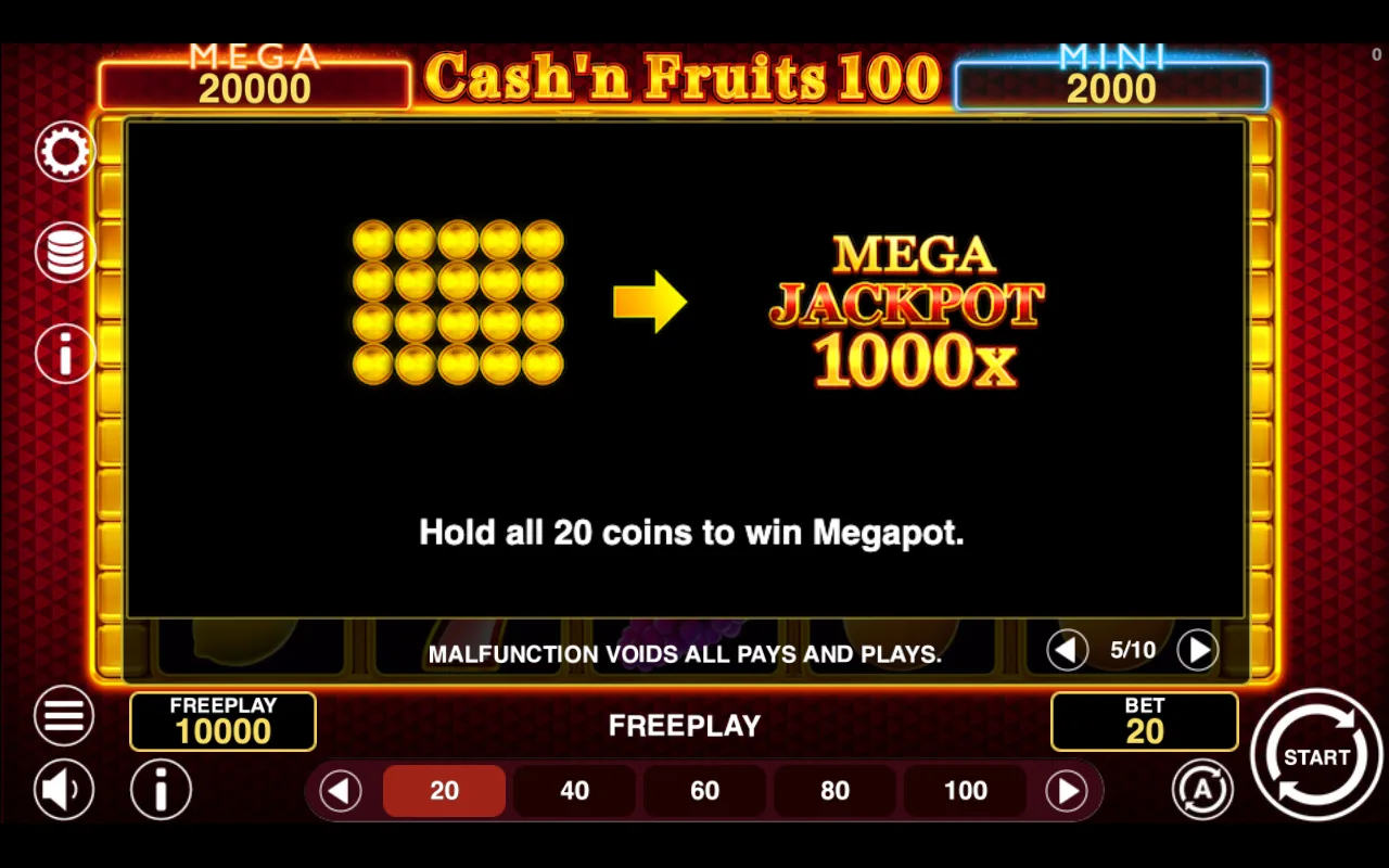 Mega — Cashn Fruits 100 Hold And Win