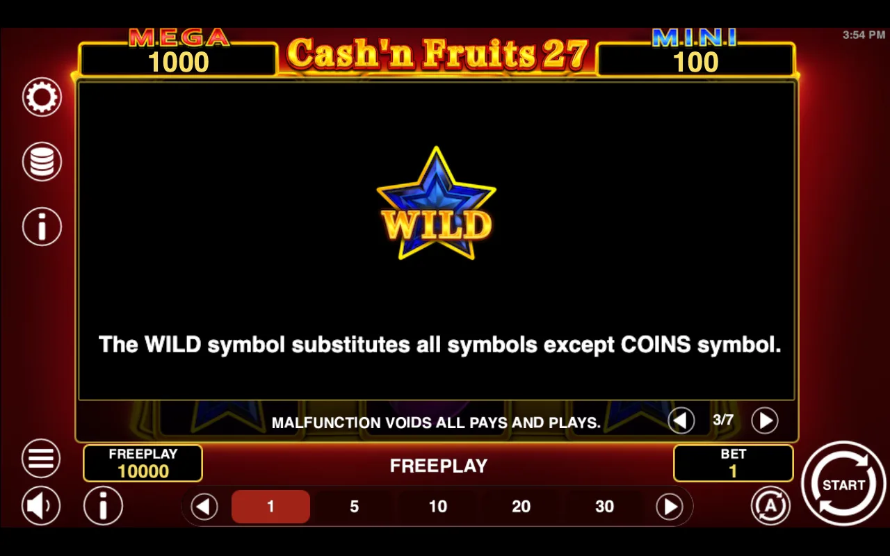 Wild — Cashn Fruits 27 Hold And Win