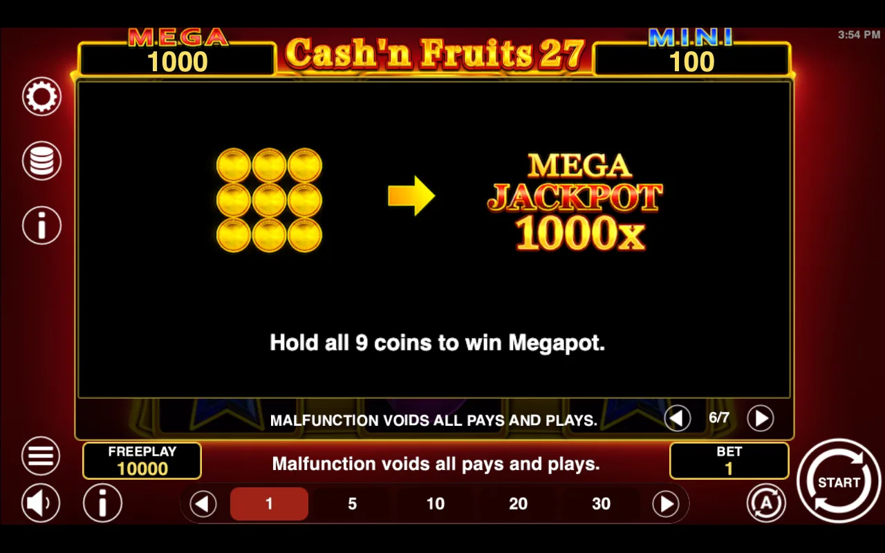 Mega — Cashn Fruits 27 Hold And Win