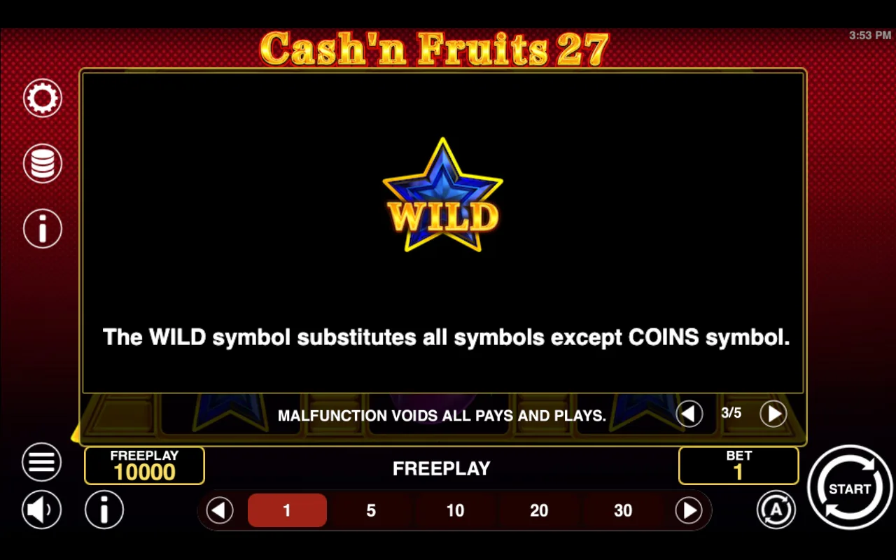 Game rules, page 3 — Cashn Fruits 27
