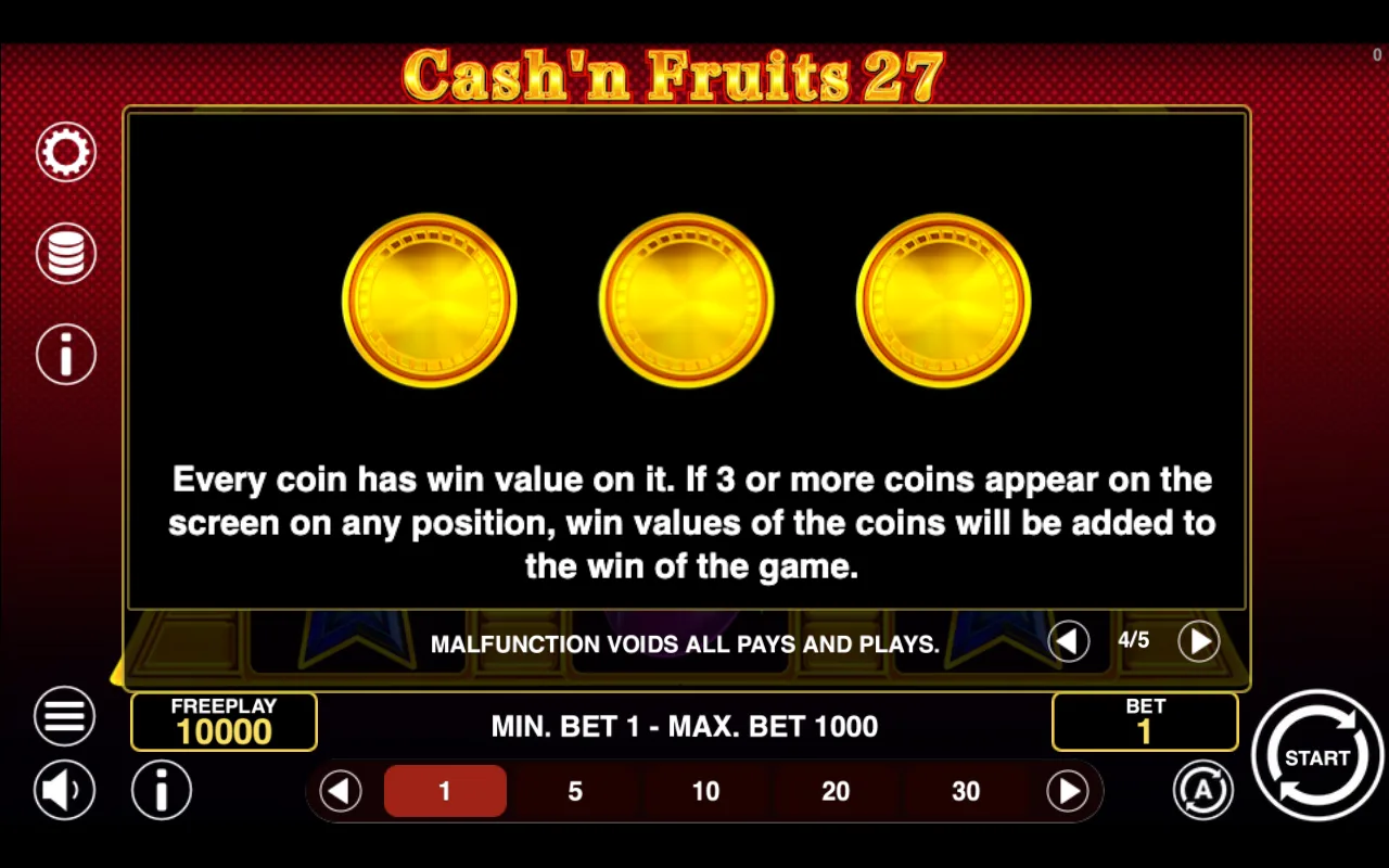 Game rules, page 4 — Cashn Fruits 27