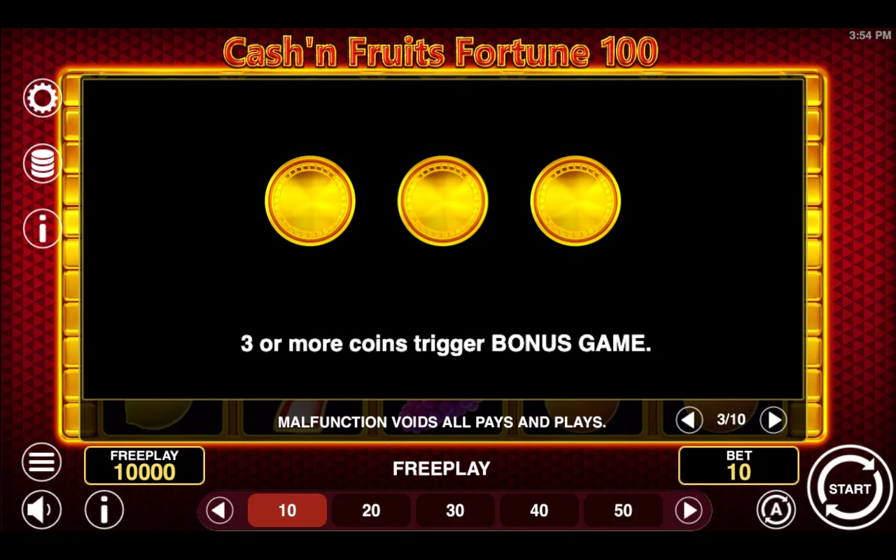Game rules, page 3 — Cashn Fruits Fortune 100