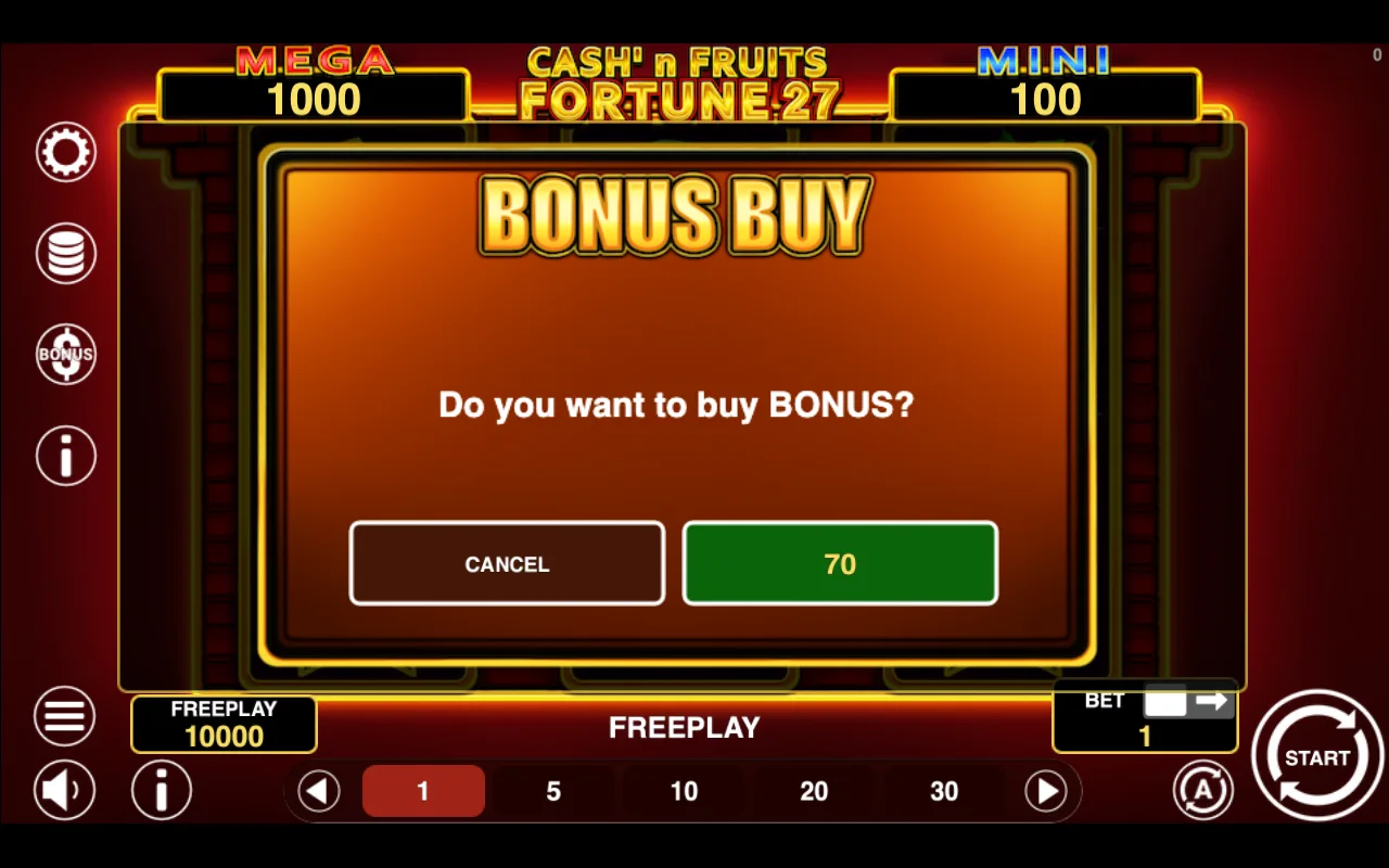 Buying the feature — Cashn Fruits Fortune 27