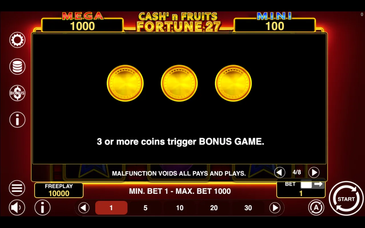 Game rules, page 4 — Cashn Fruits Fortune 27