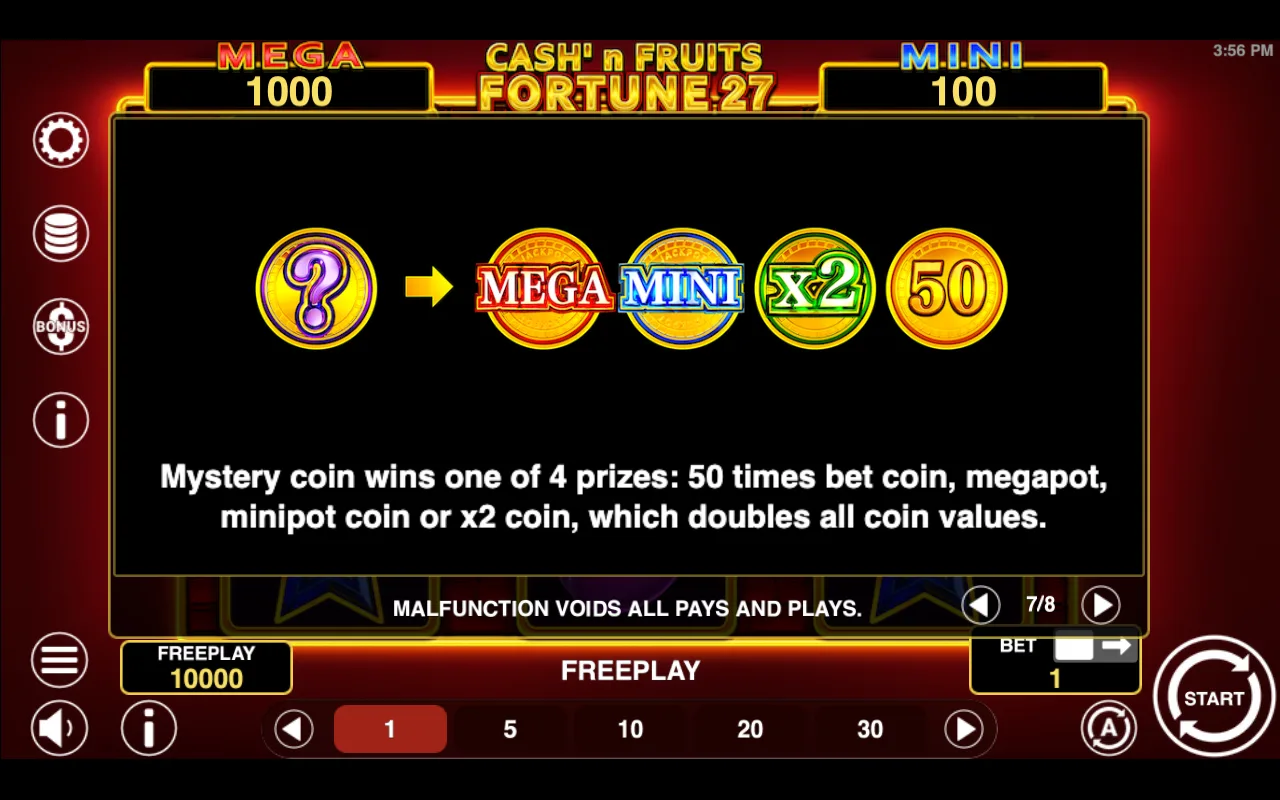 Game rules, page 7 — Cashn Fruits Fortune 27