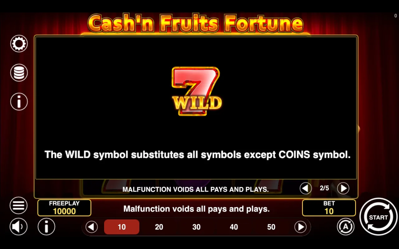 Game rules, page 2 — Cashn Fruits Fortune