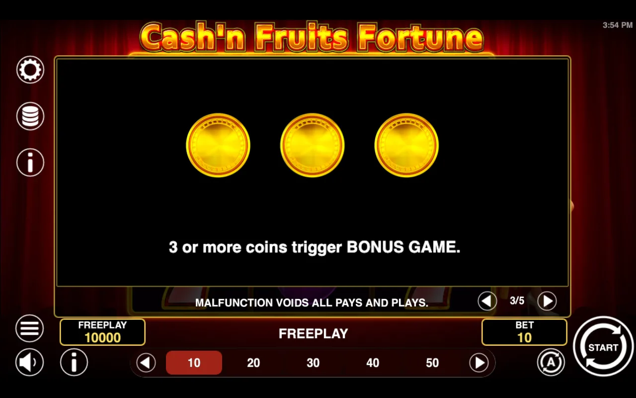 Game rules, page 3 — Cashn Fruits Fortune