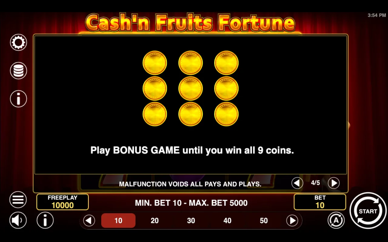 Game rules, page 4 — Cashn Fruits Fortune