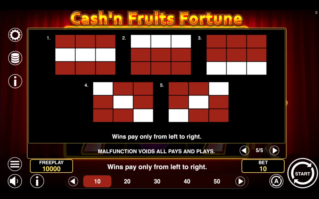 Game rules, page 5 — Cashn Fruits Fortune