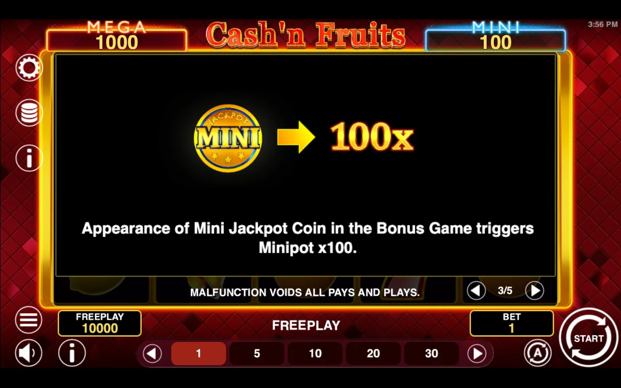 Game rules, page 3 — Cashn Fruits Hold And Win