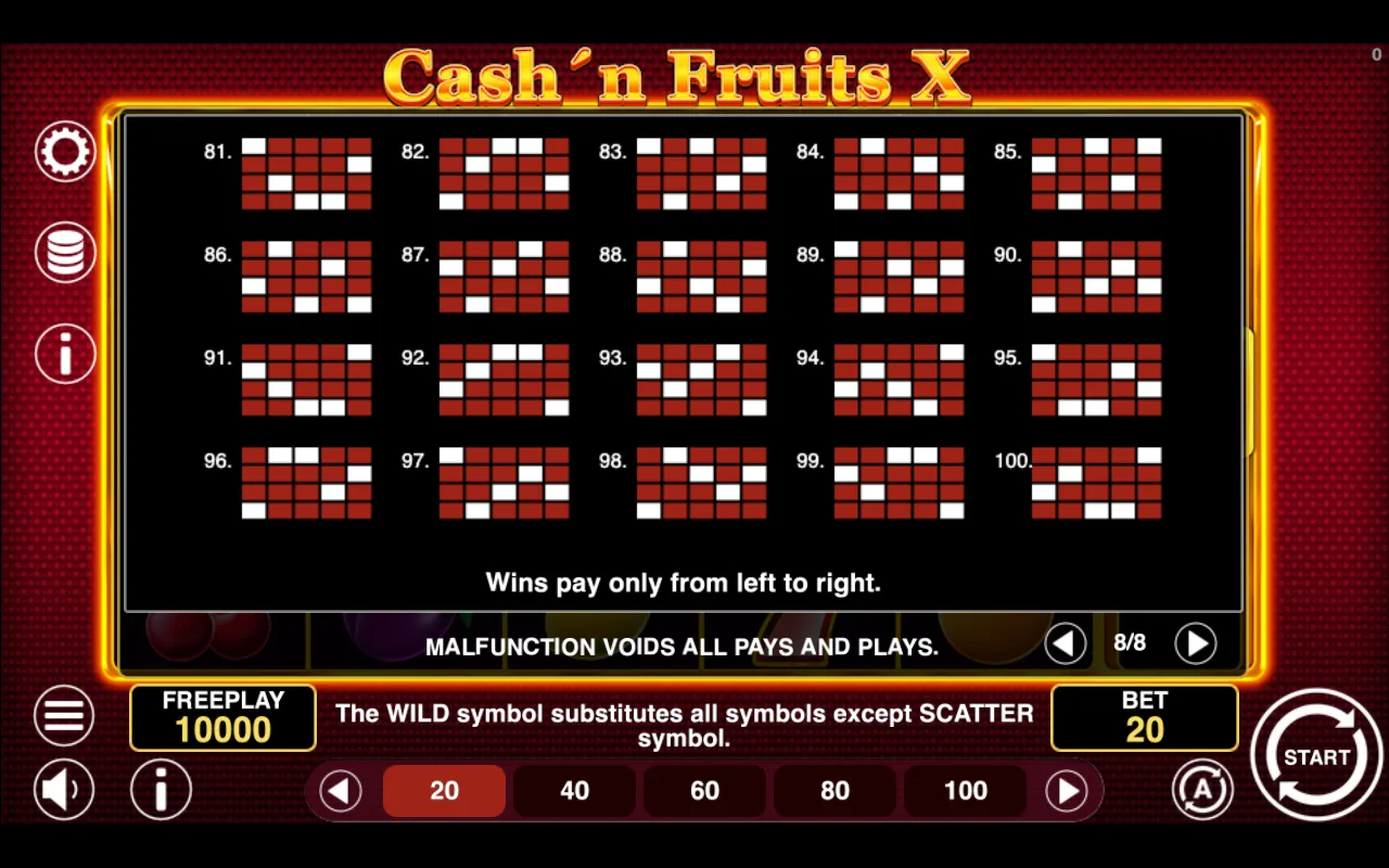Game rules, page 8 — Cashn Fruits x