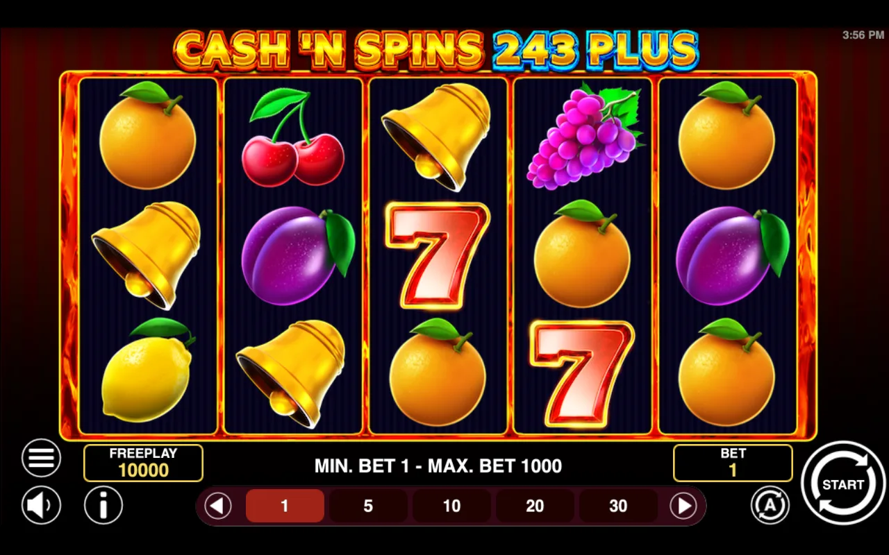 The base game — Cashn Spins 243 Plus