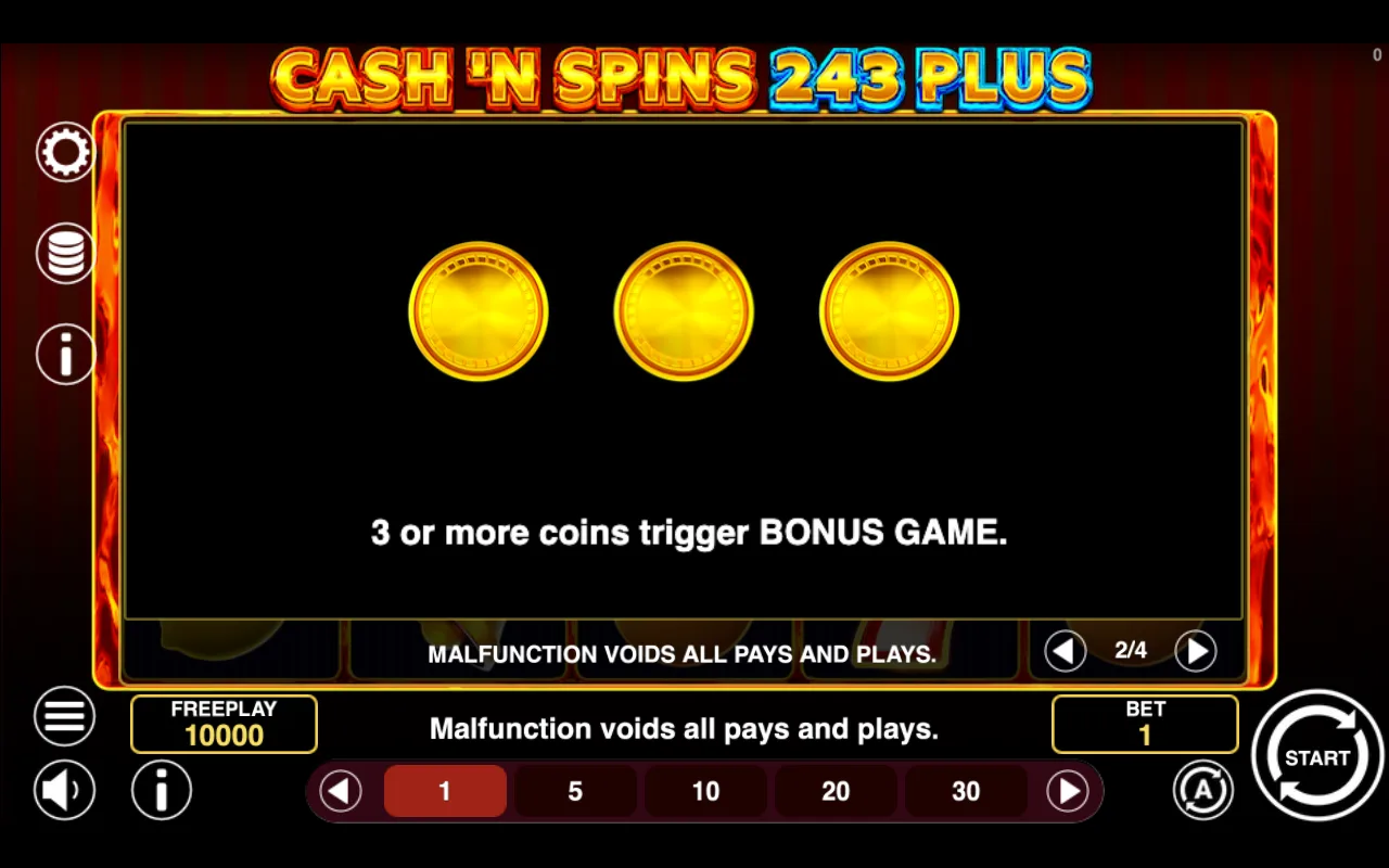 Game rules, page 2 — Cashn Spins 243 Plus