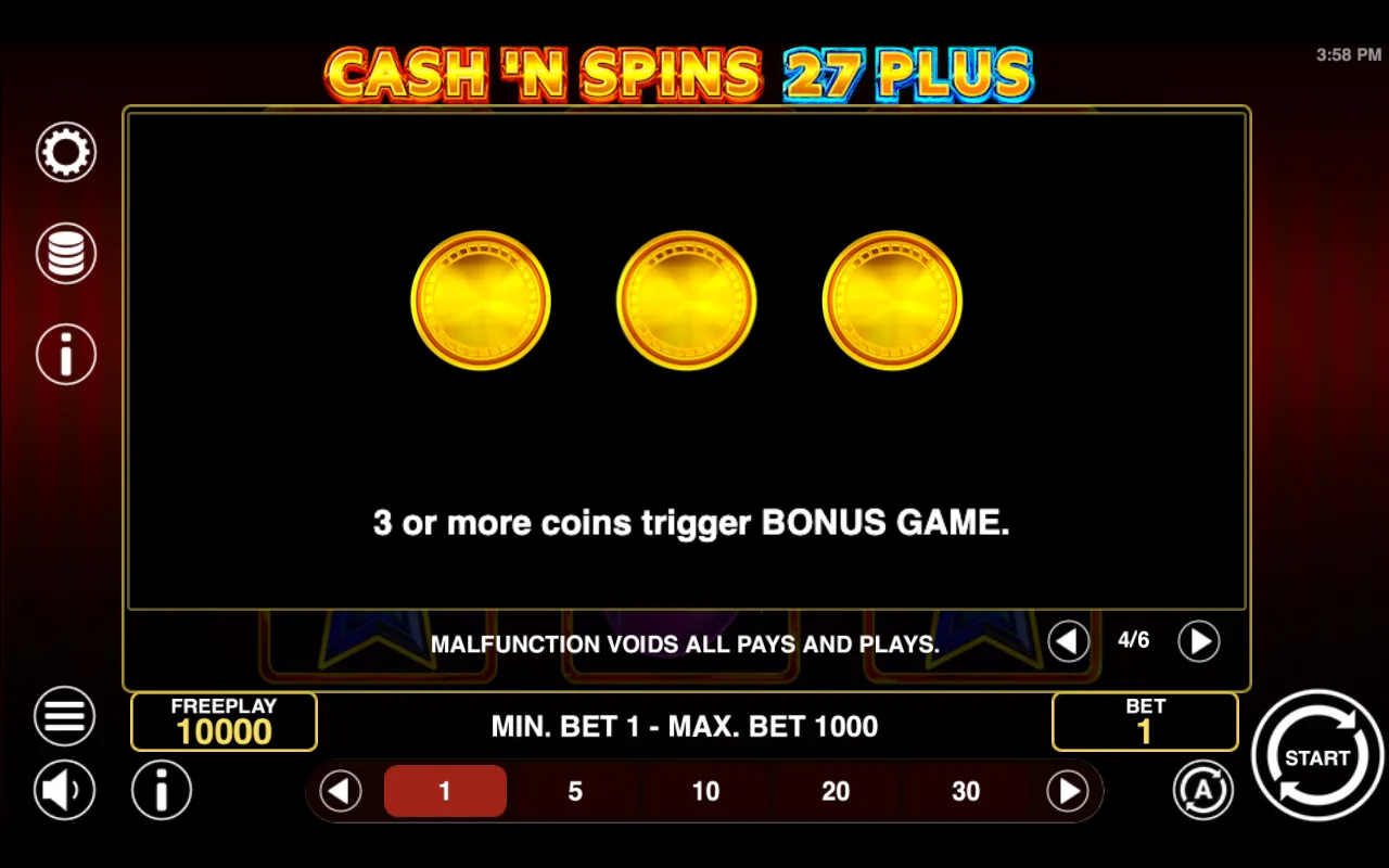 Game rules, page 4 — Cashn Spins 27 Plus