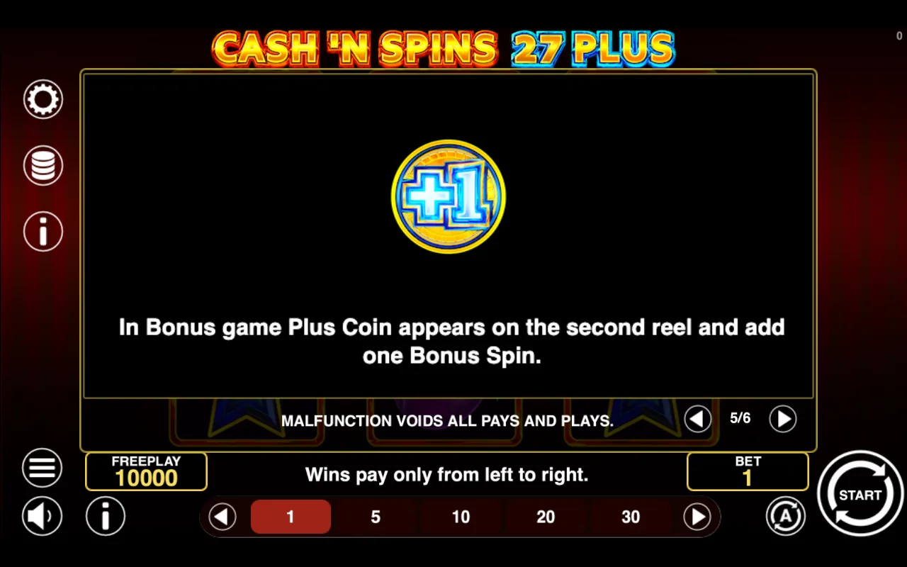Game rules, page 5 — Cashn Spins 27 Plus