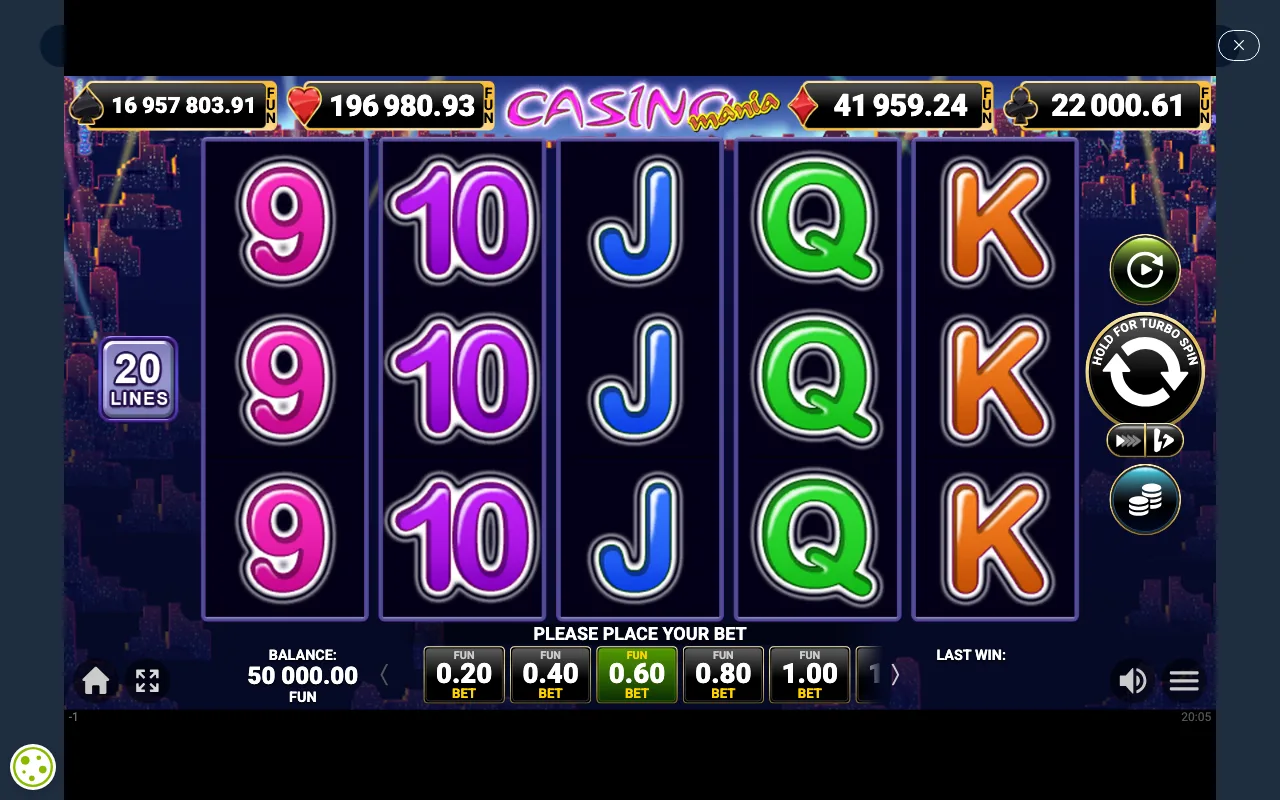 The base game — Casino Mania