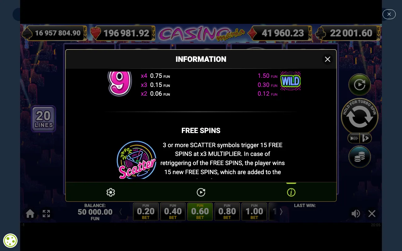 Game rules, page 3 — Casino Mania