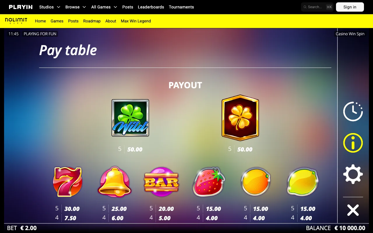 Game rules, page 2 — Casino Win Spin