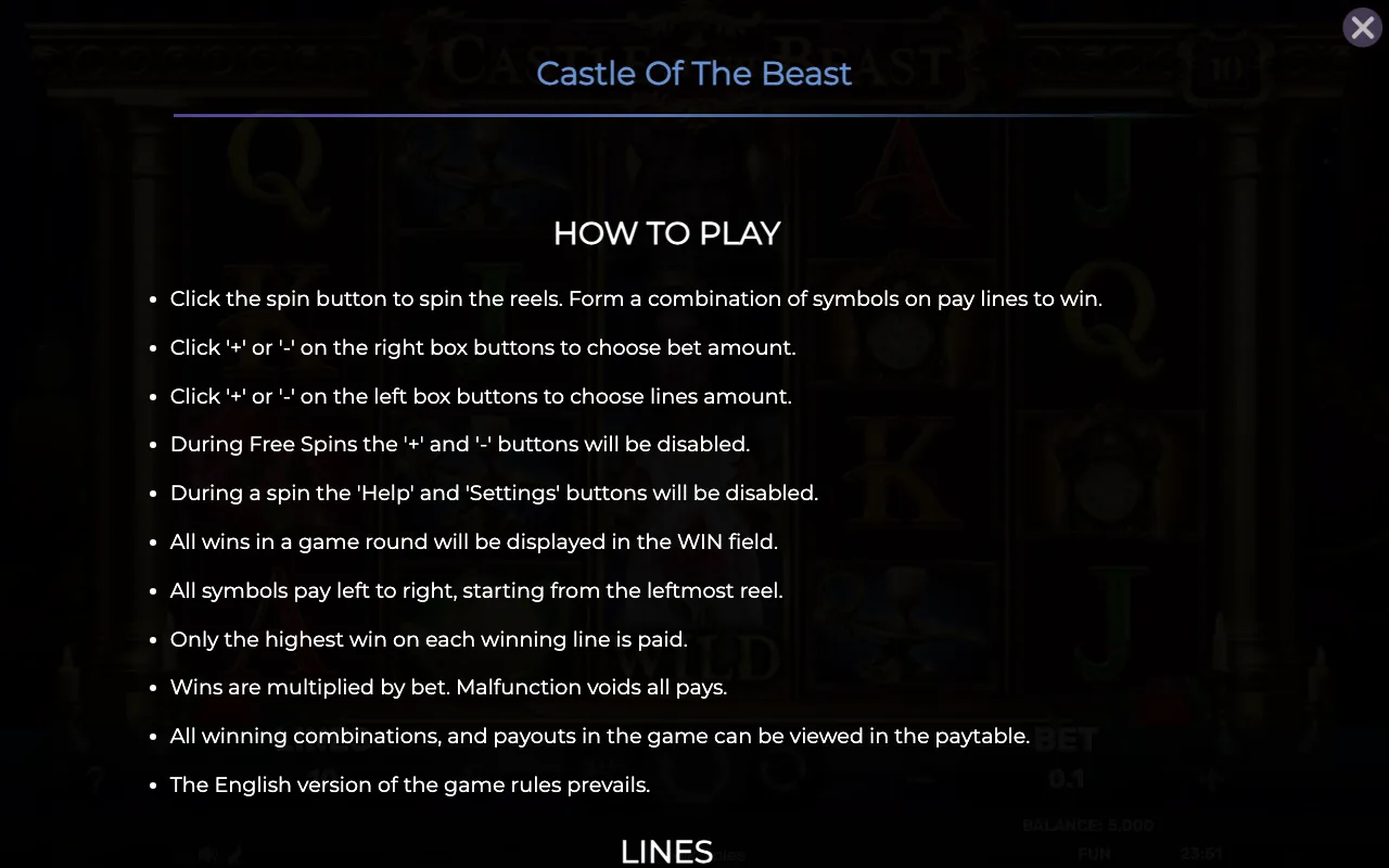 How to play — Castle of The Beast