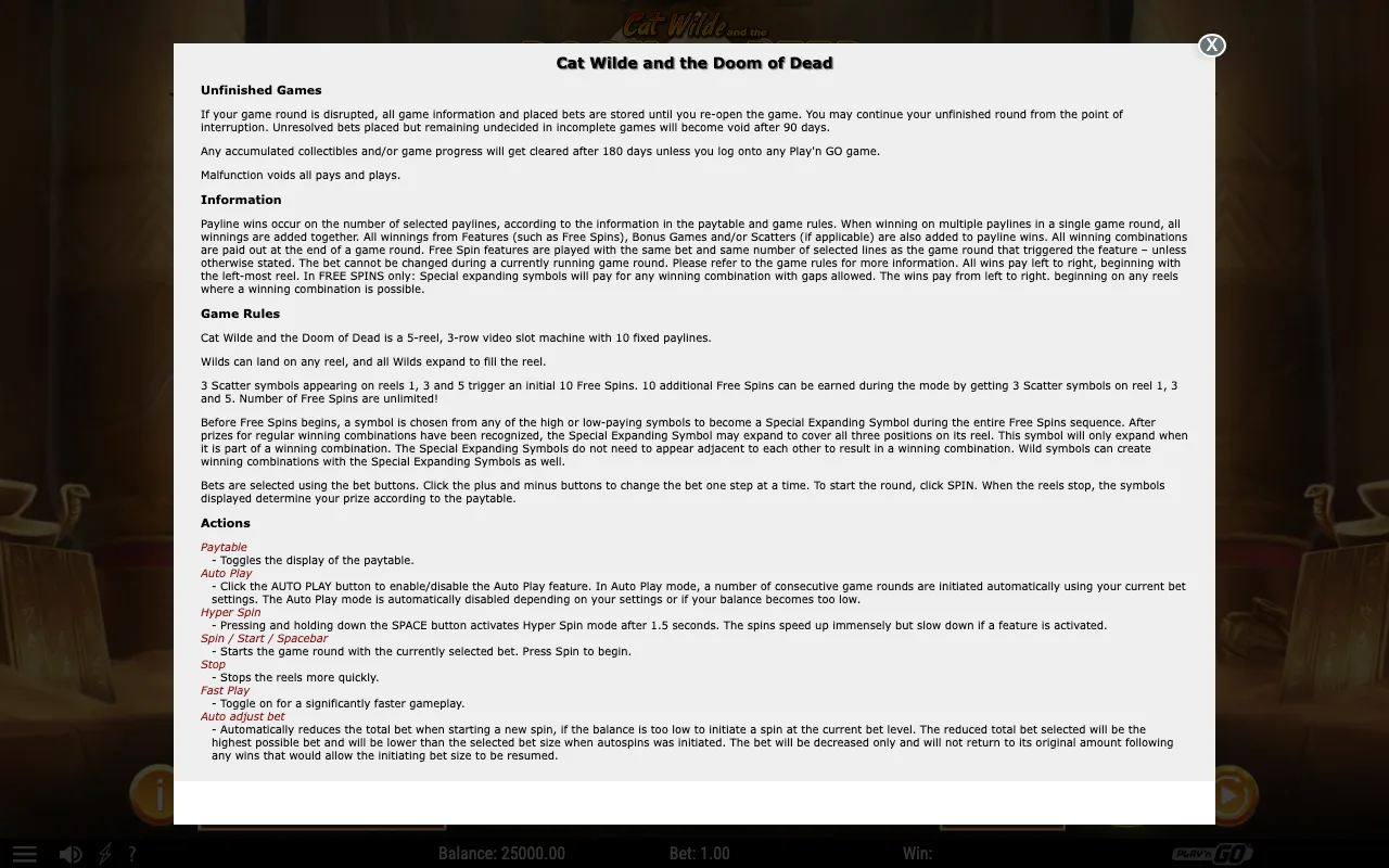 Game rules, page 1 — Cat Wilde and the Doom of Dead