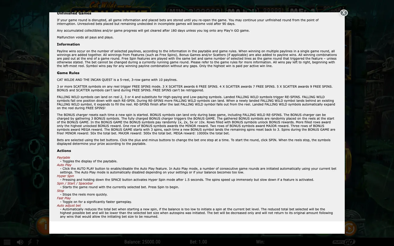 Game rules, page 2 — Cat Wilde and the Incan Quest