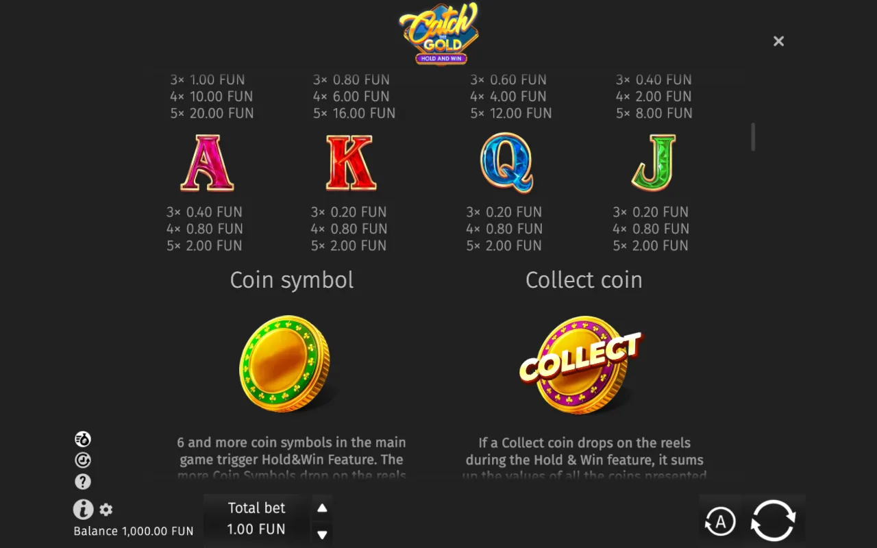 Game rules, page 2 — Catch the Gold Hold and Win