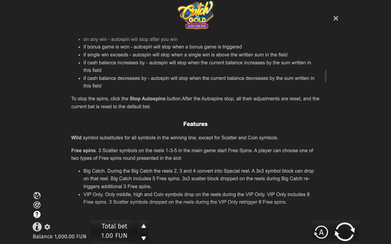 Game rules, page 7 — Catch the Gold Hold and Win