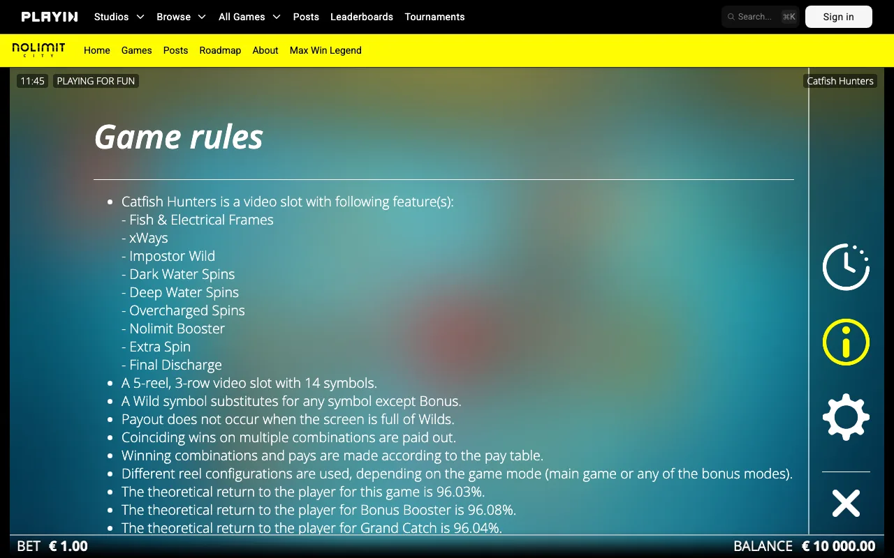 Game rules, page 1 — Catfish Hunters
