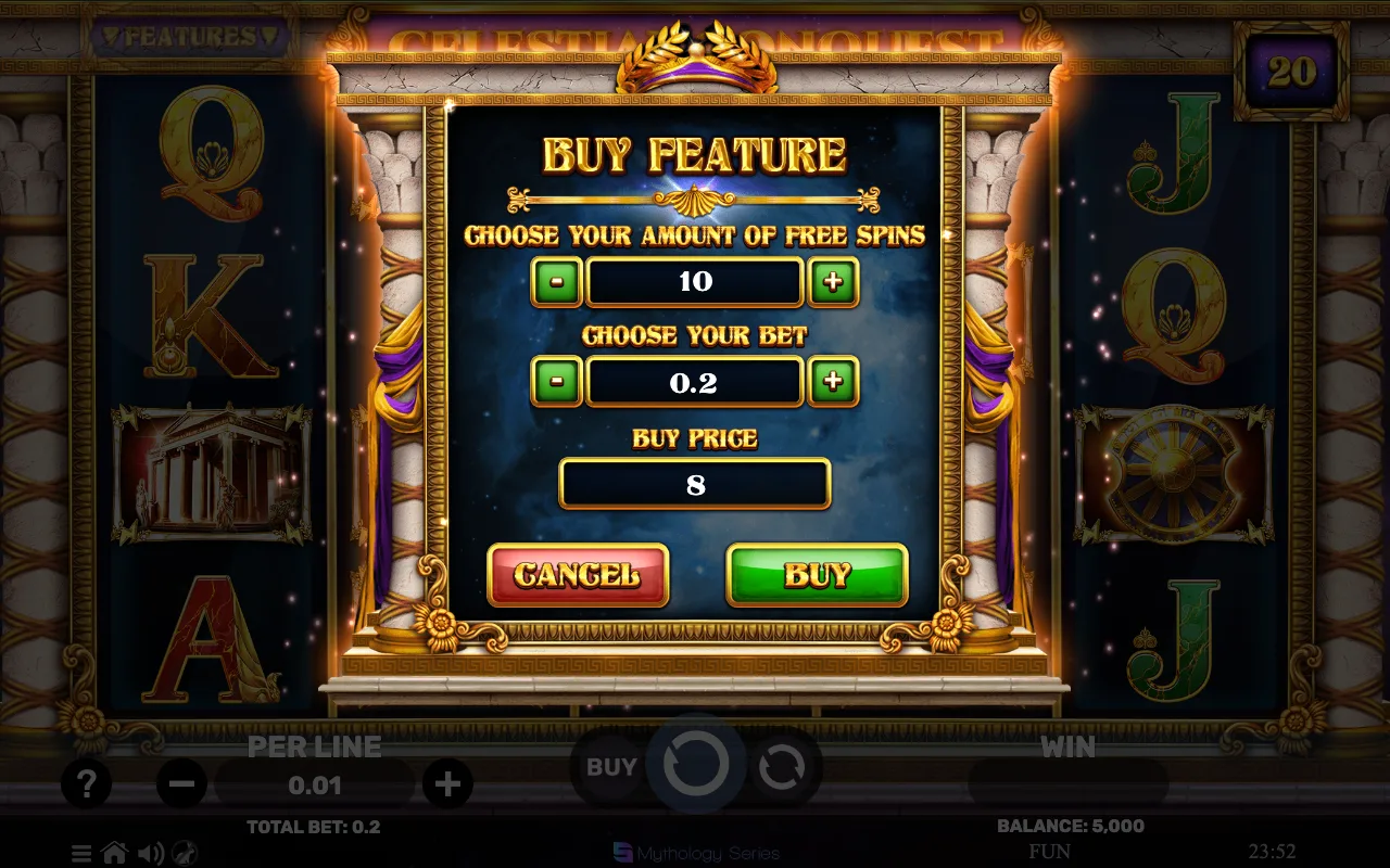 Buying the feature — Celestial Conquest