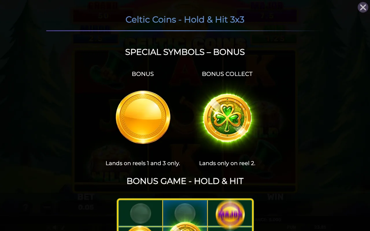 Special symbols - bonus — Celtic Coins Holdhit 3x3