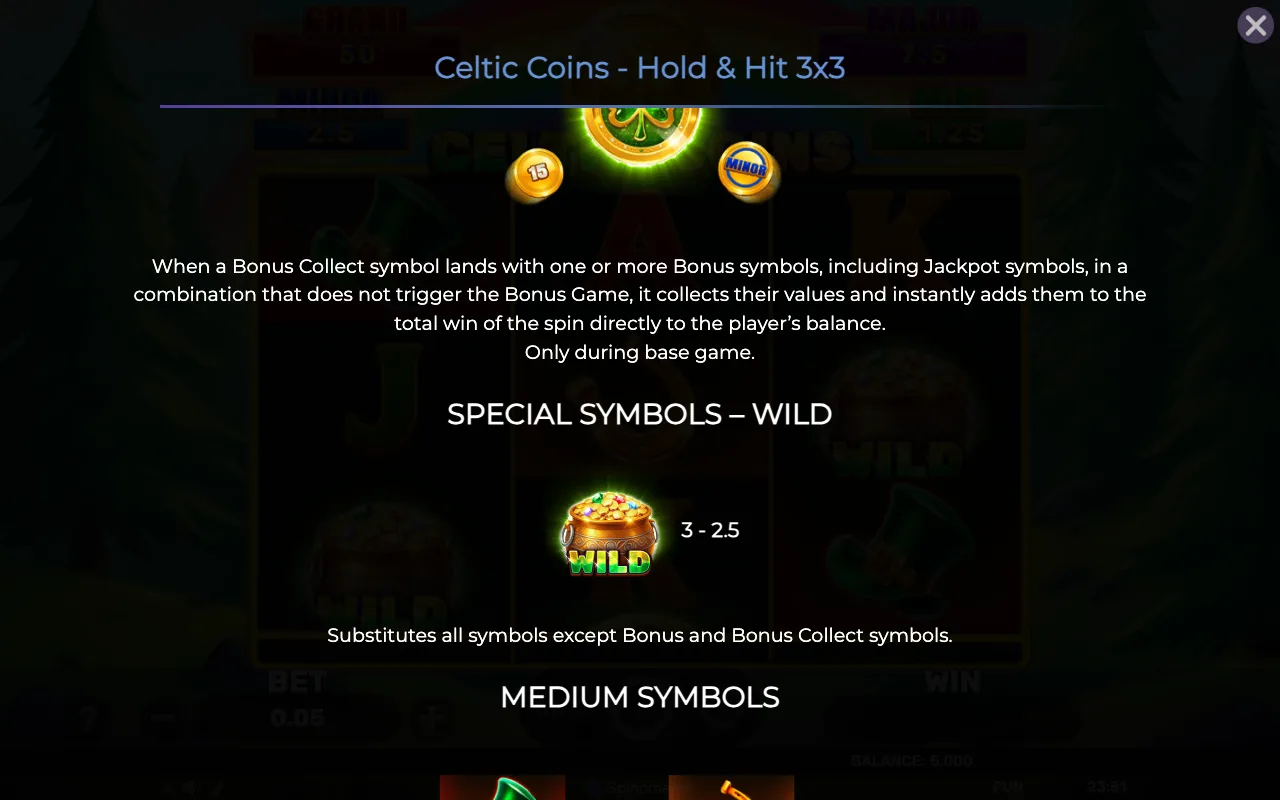 Special symbols - wild — Celtic Coins Holdhit 3x3
