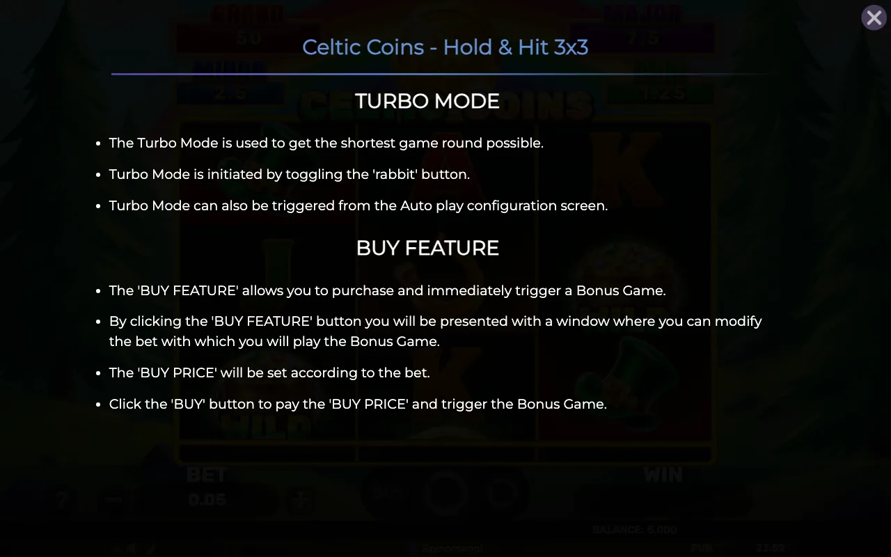 Buy feature — Celtic Coins Holdhit 3x3