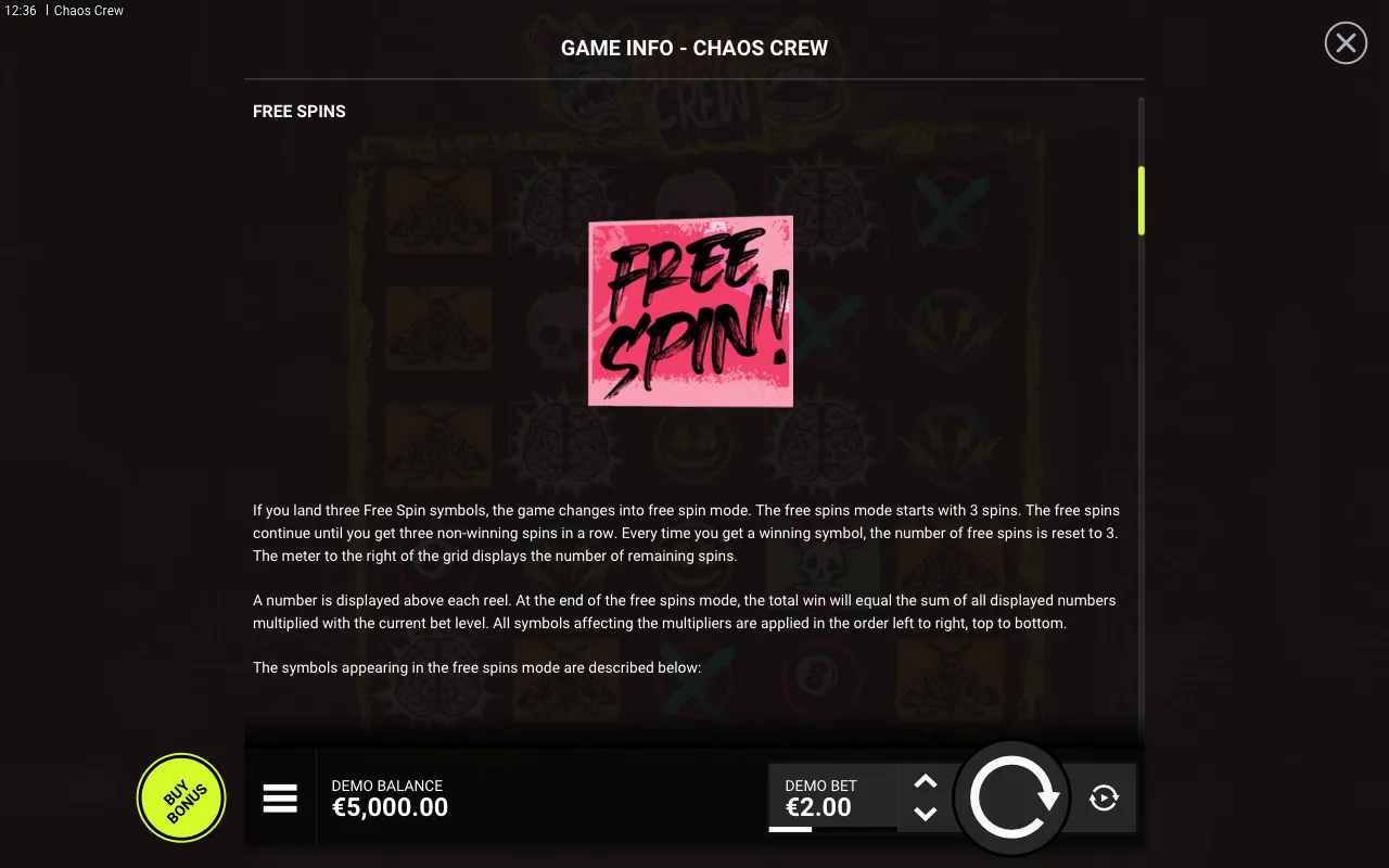 Free spins — Chaos Crew