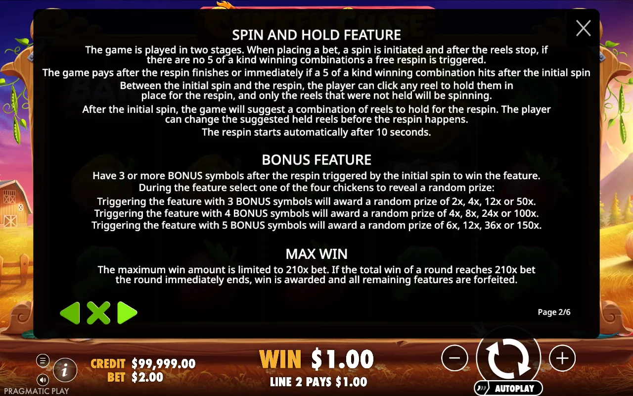 Spin and hold feature — Chicken Chase