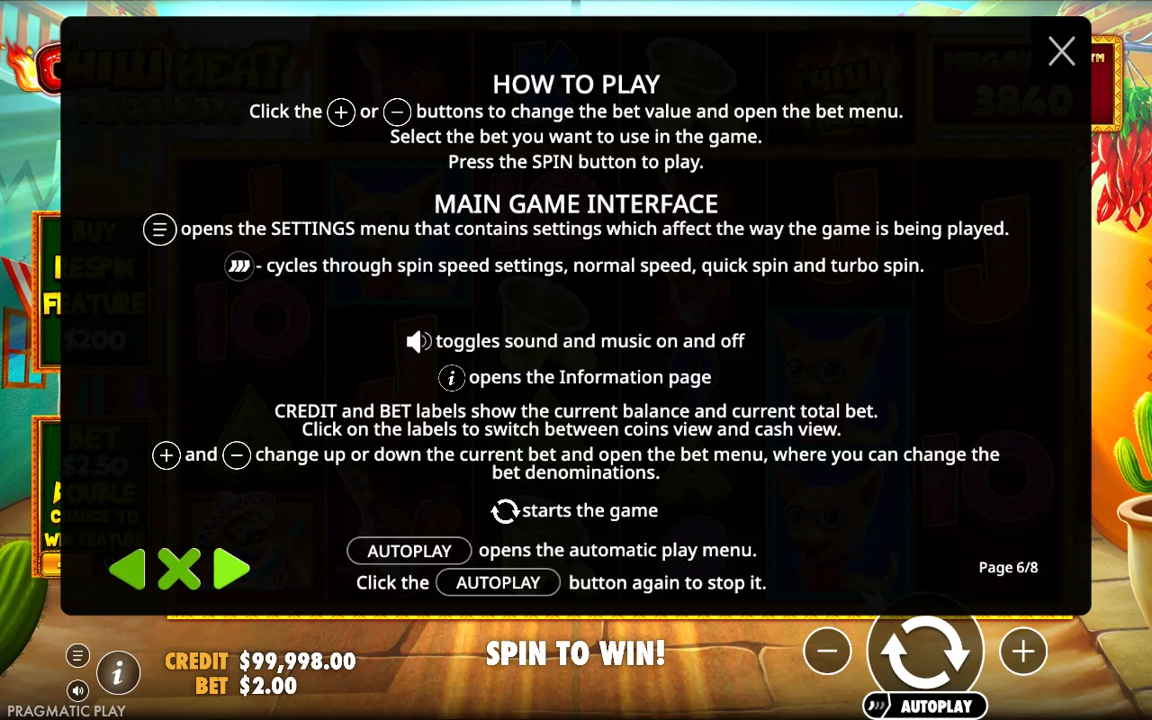 How to play — Chilli Heat Megaways