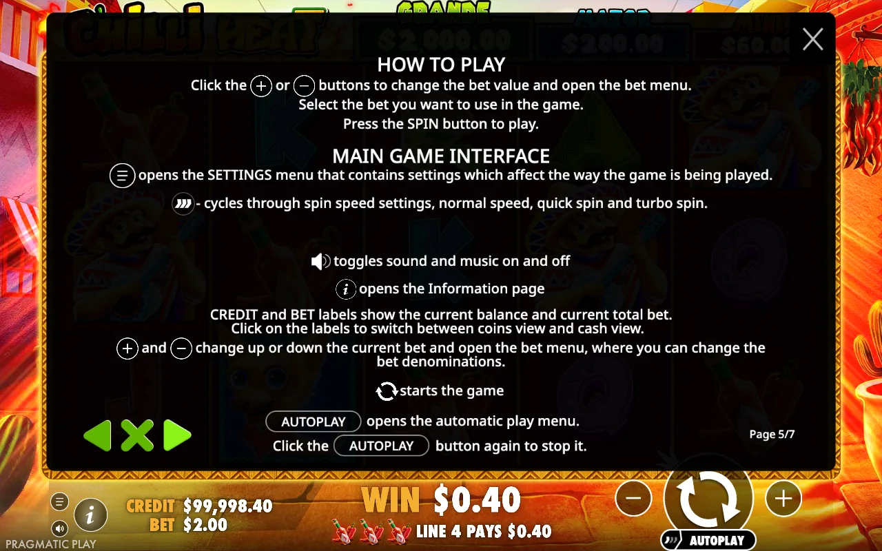 How to play — Chilli Heat
