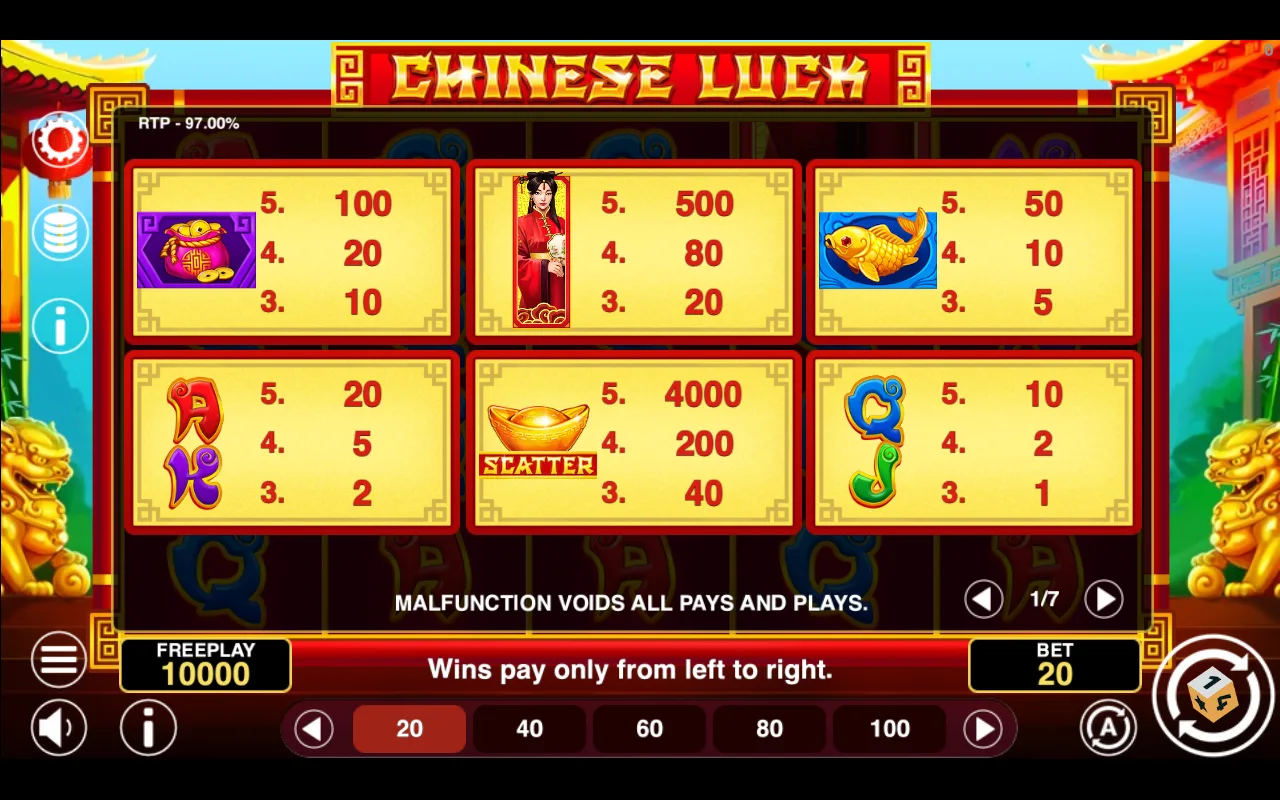 Game rules, page 1 — Chinese Luck