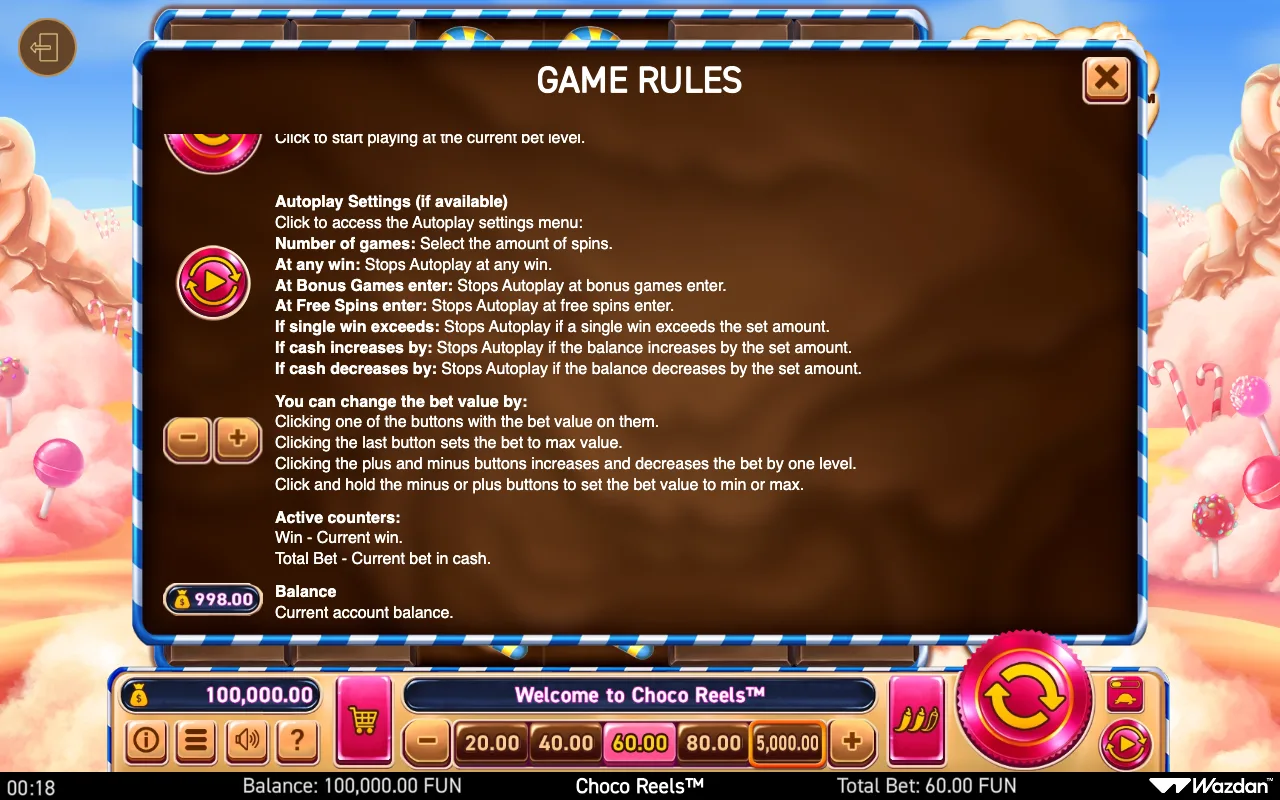 Game rules — Choco Reels