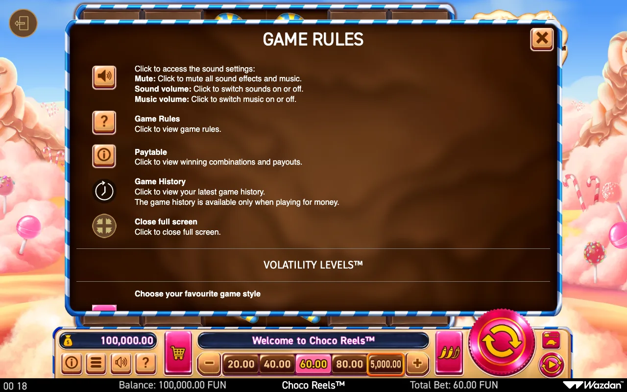 Game rules, page 12 — Choco Reels