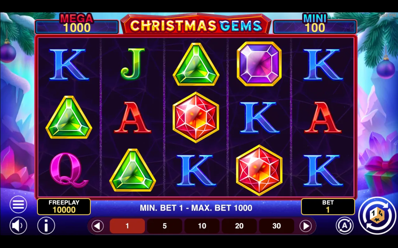 The base game — Christmas Gems Hold And Win