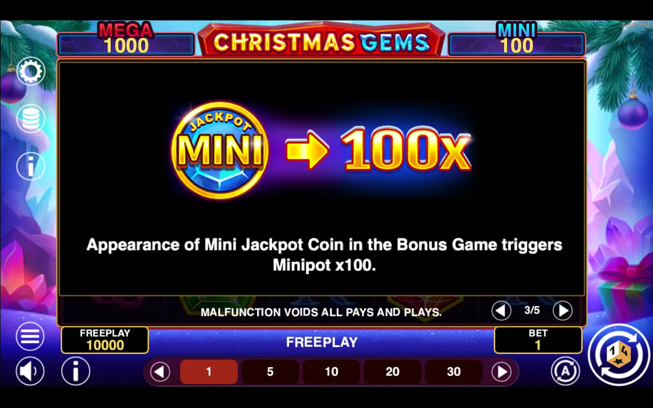 Game rules, page 3 — Christmas Gems Hold And Win