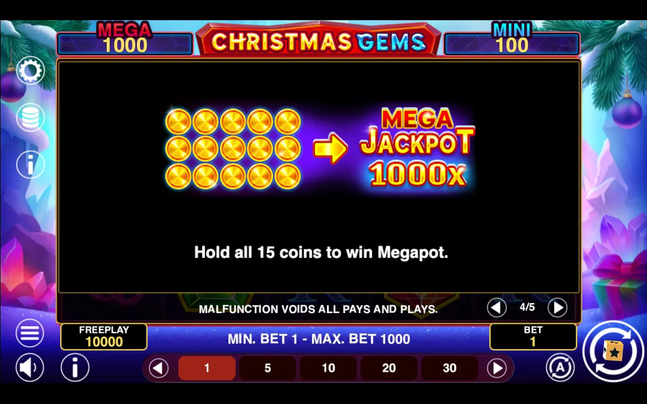 Game rules, page 4 — Christmas Gems Hold And Win