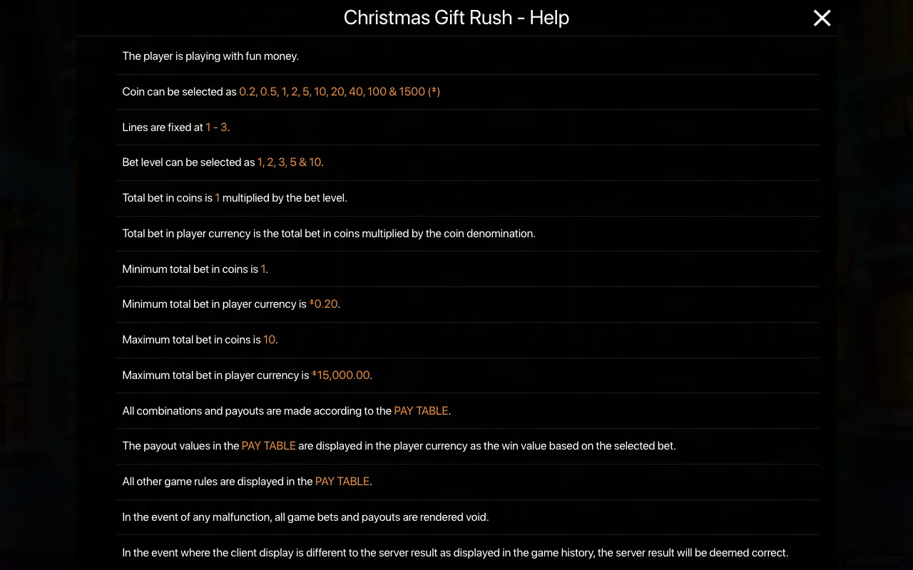 Game rules, page 1 — Christmas Gift Rush