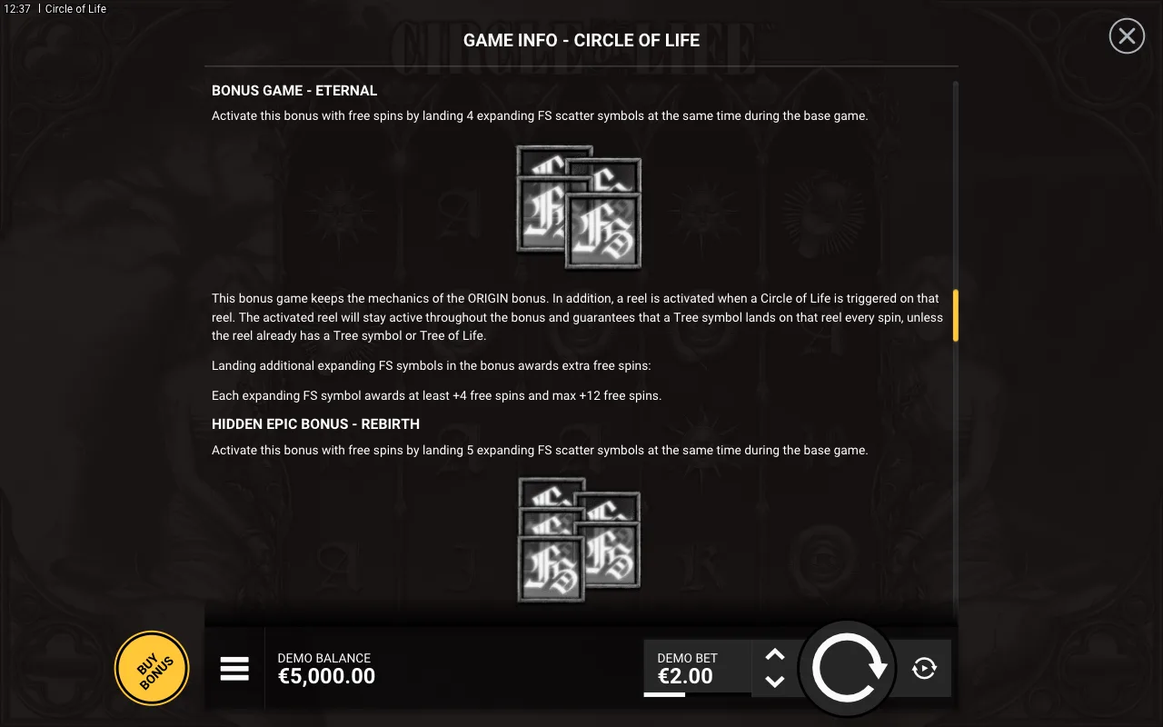 Game rules, page 5 — Circle of Life