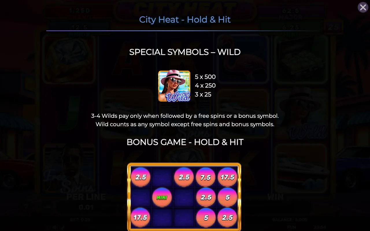 Special symbols - wild — City Heat Hold Hit